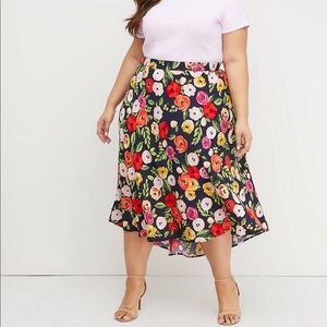Lane Bryant Floral Midi Skirt
